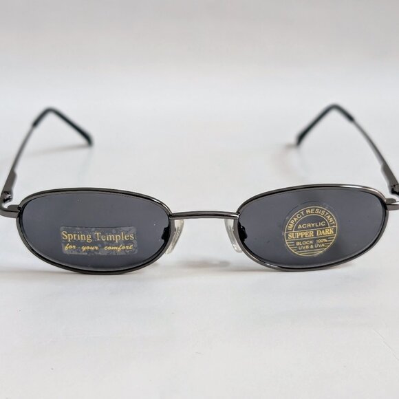 NWT Vintage 90's Rectangle Metal Sport Sunglasses (S. Gunmetal) - Picture 1 of 5